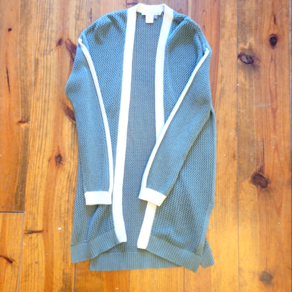 Stitch and Needle green long cardigan sweater size small